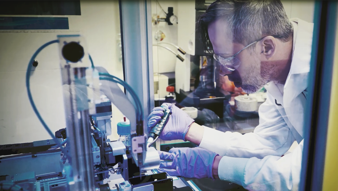 Scientist working in lab