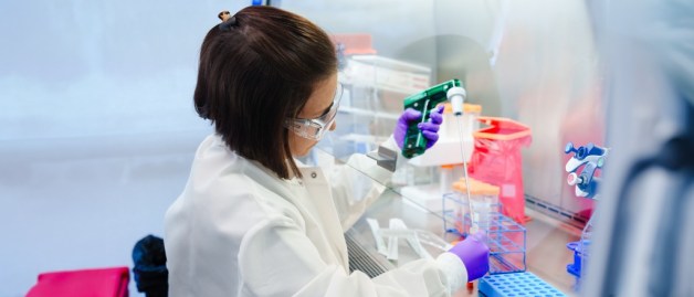 Scientist working in lab