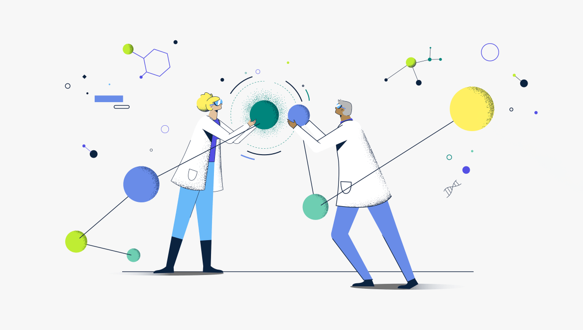 Illustration of two scientists