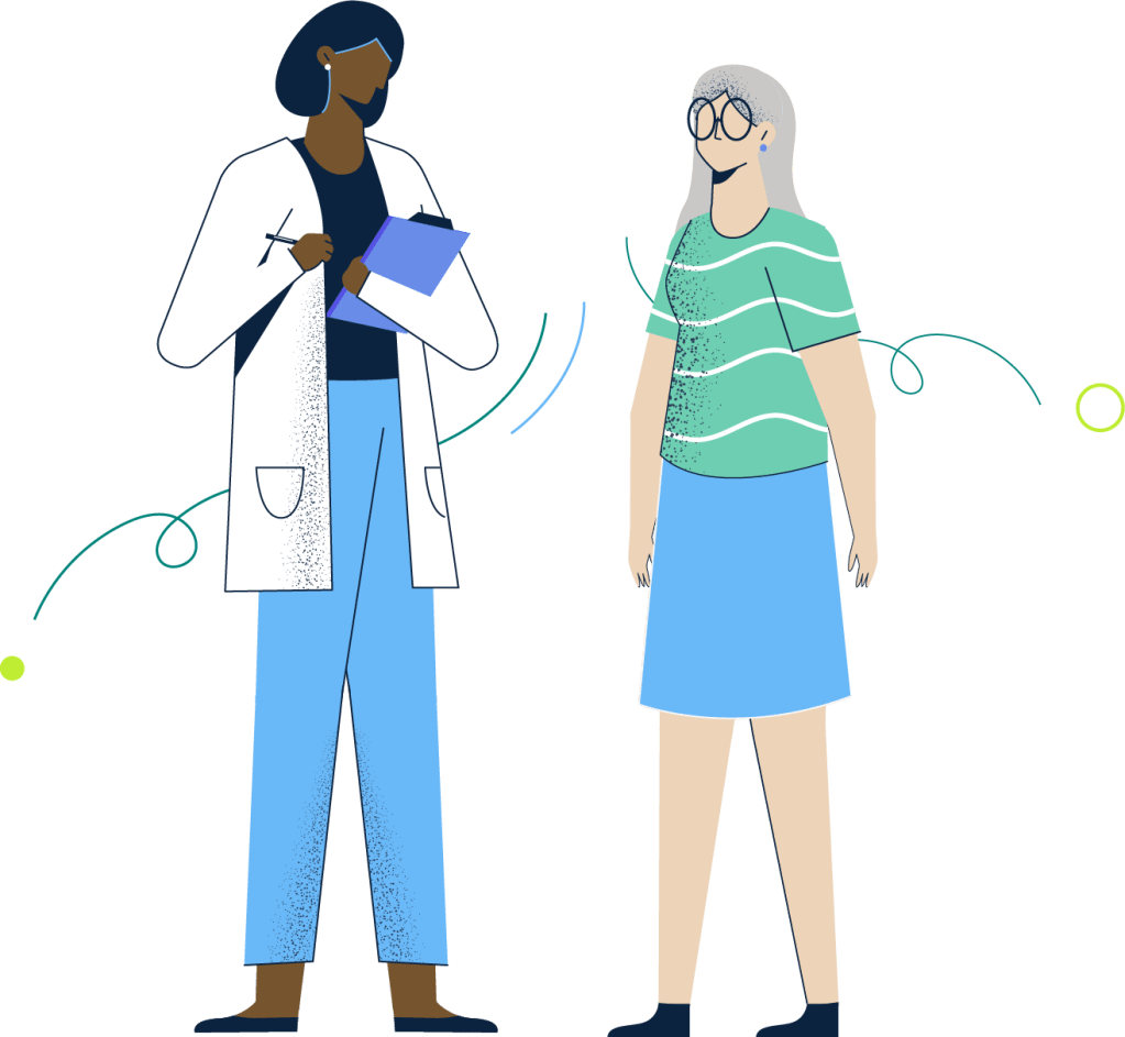 illustration of doctor and patient