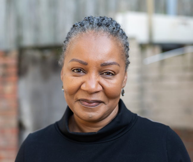 Woman with grey hair