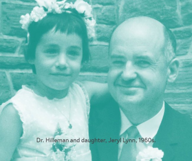 Dr. Hilleman and daughter, Jeryl Lynn, 1960s