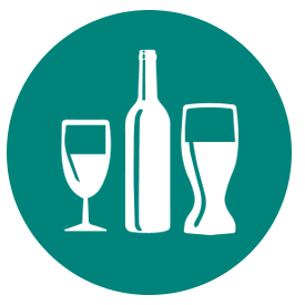 Wine glass wine bottle beer glass icon