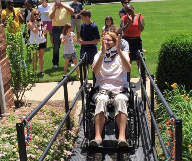 Geralyn Ritter returning home from hospital