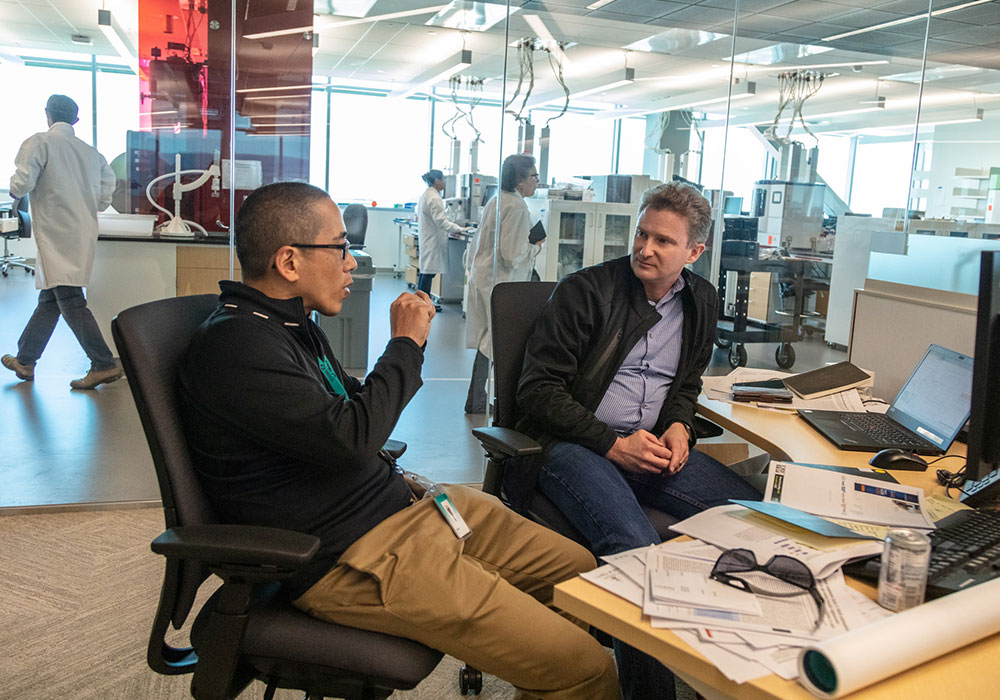 MSD employees working at desks in San Francisco office