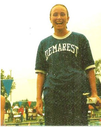 Young Carolyn Matlack wearing sports T-shirt