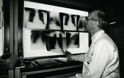 Doctor observing x-rays