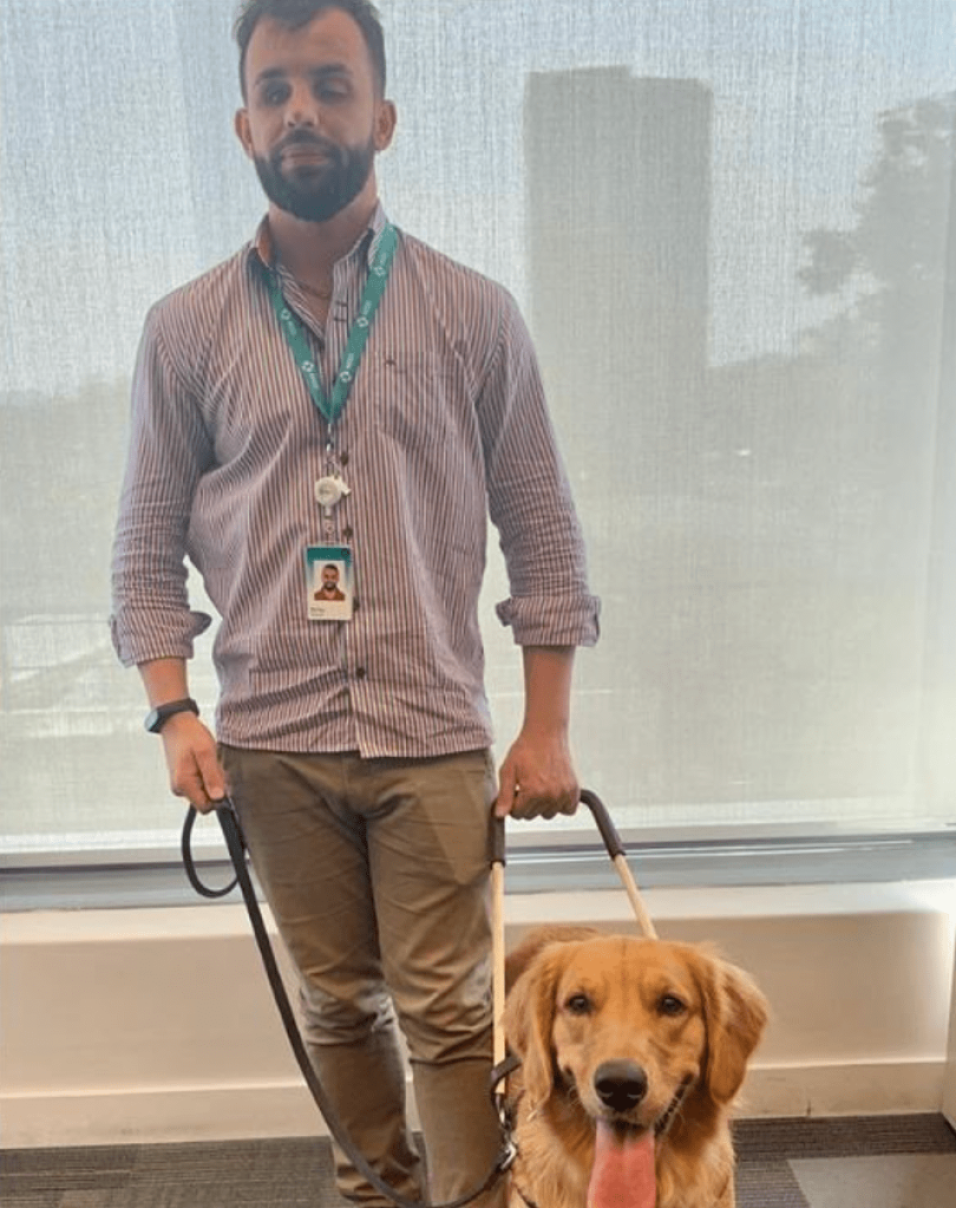 Darley holding Clark in his harness