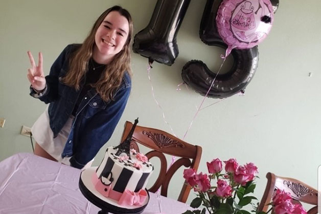 Girl celebrating her 15th birthday