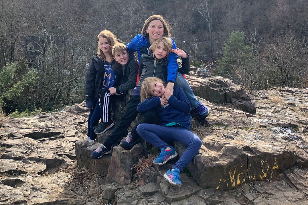 Krintina and her family hiking