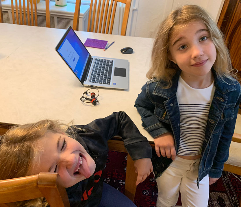 Kristina's daughters being silly
