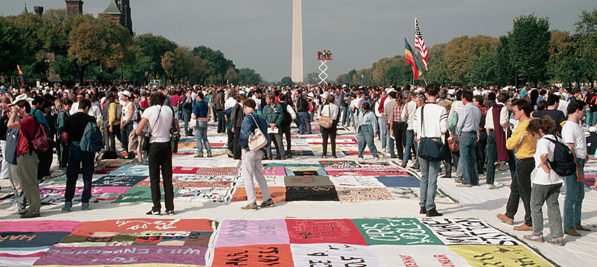 The HIV/AIDS quilt shown in Washington DC