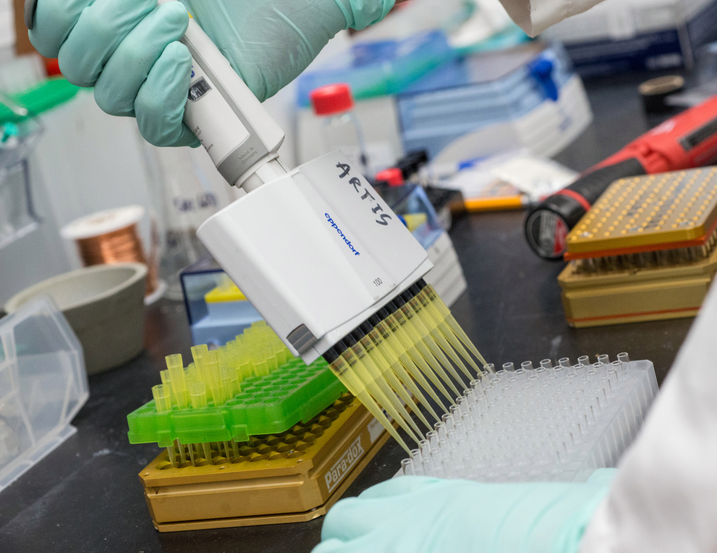 Researcher working in a lab