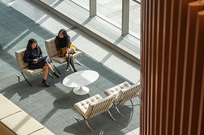 colleagues meeting in the lobby
