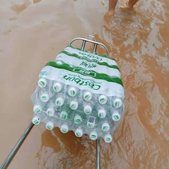 cases of water being transported through the flood