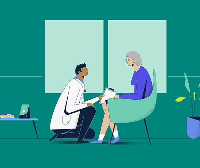 patient and doctor illustration