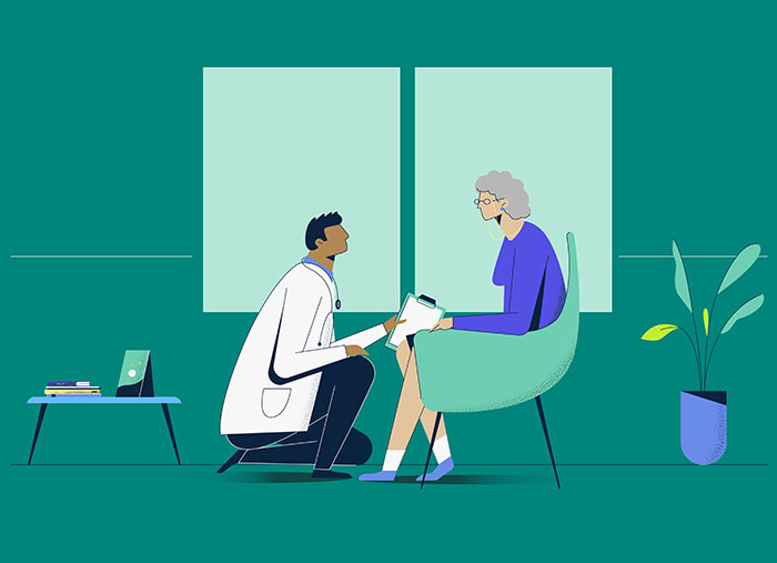 patient and doctor illustration