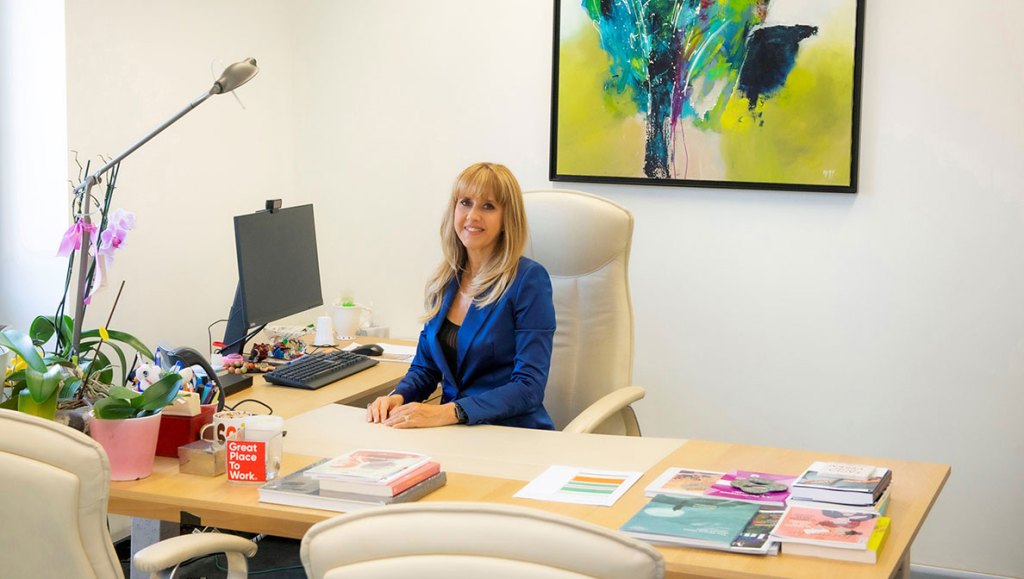 Nicoletta Luppi sitting in her office