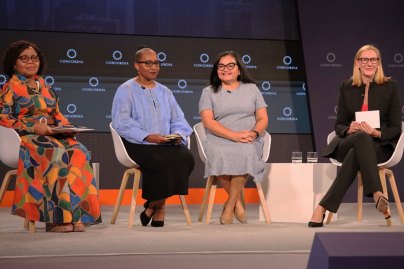 Carmen Villar and panel
