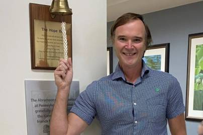 Chet Kitchen ringing the Hope Bell