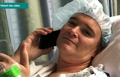 Chet Kitchen in hospital bed