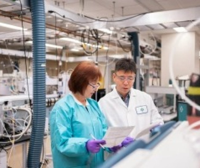 Scientists working in lab