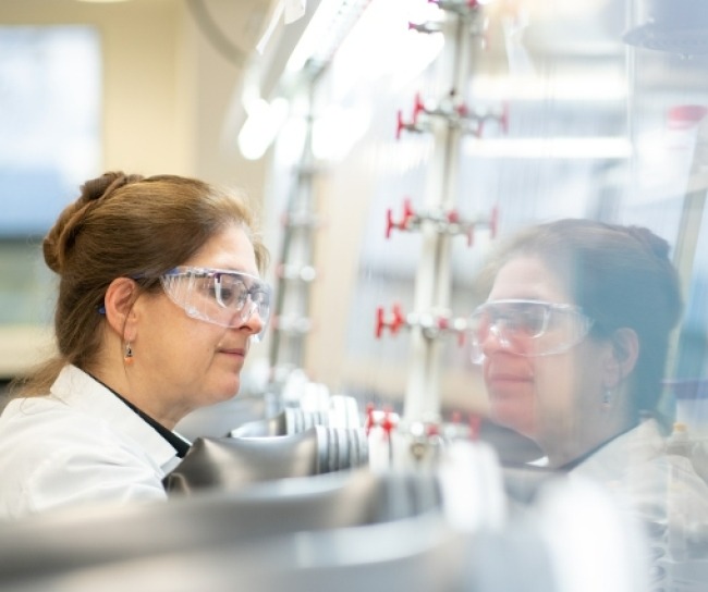 Scientist working in lab