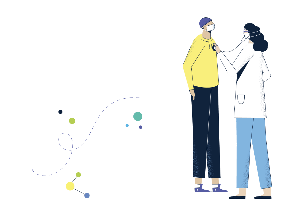 illustration of doctor and patient talking