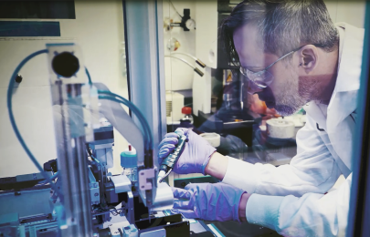 Scientist working in lab