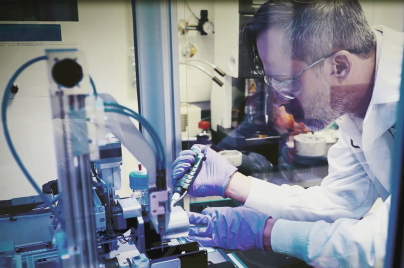 Scientist working in lab