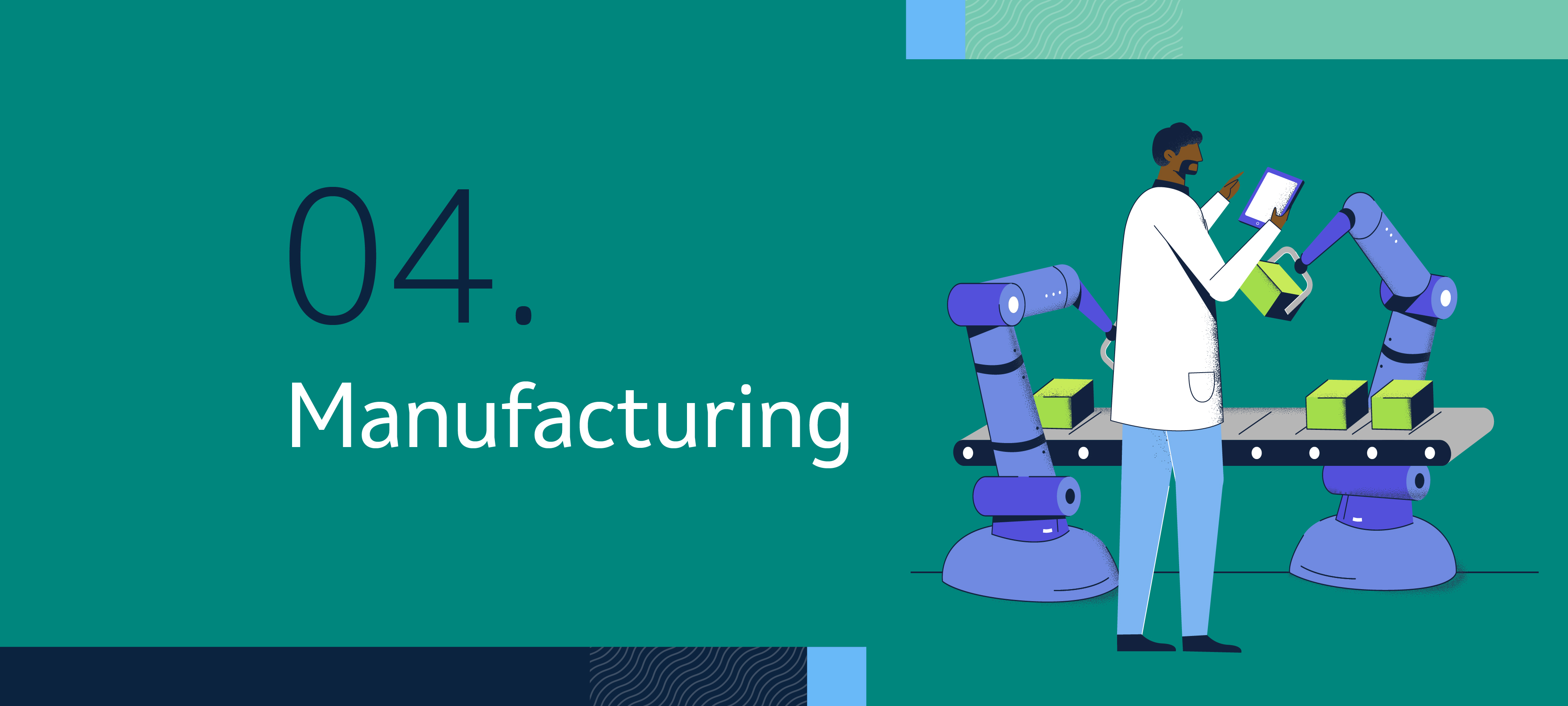 Illustration of person working in manufacturing -- Manufacturing