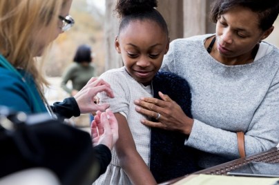 Child getting vaccination