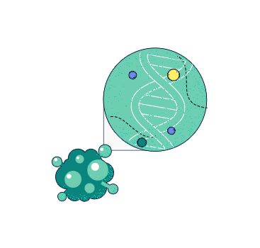 Testing for proteins and/or genes to look for known biomarkers icon