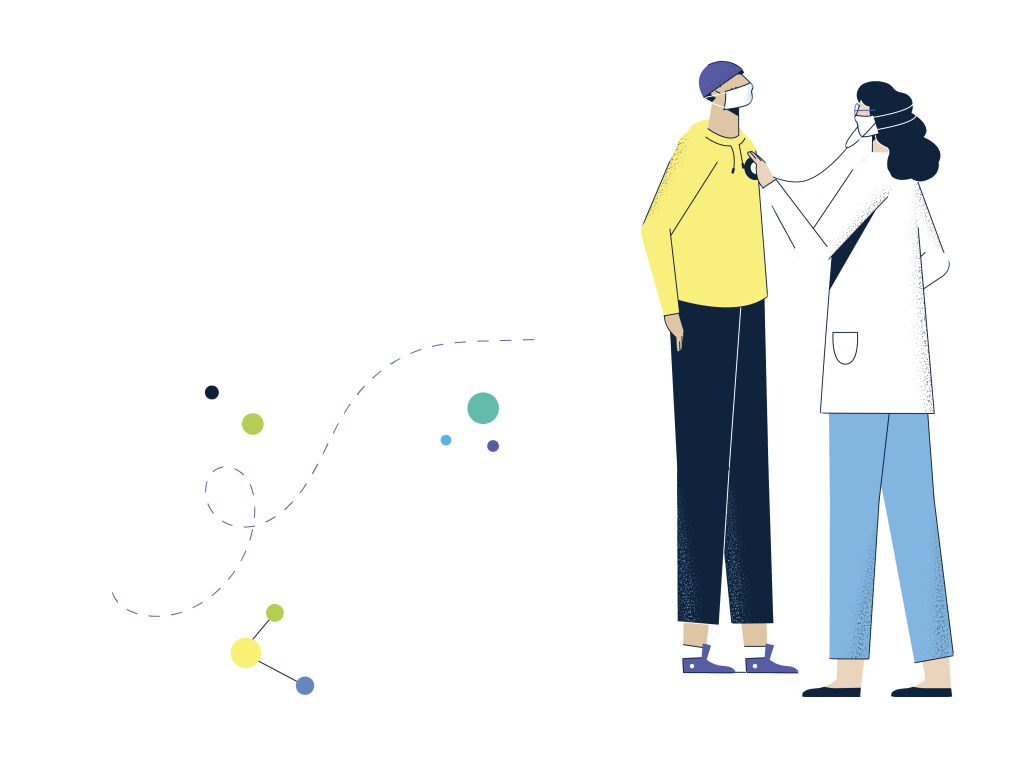 illustration of doctor and patient talking