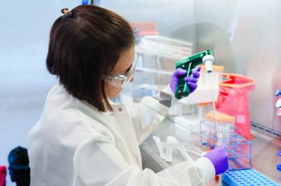 Scientist working in lab