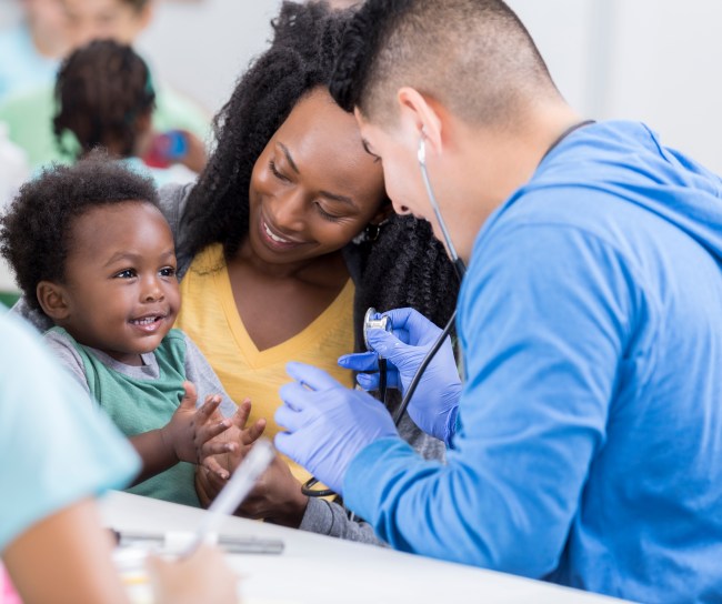 baby and mother doctor visit