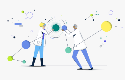 Illustration of two scientists