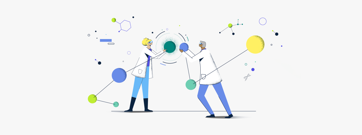 Illustration of two scientists