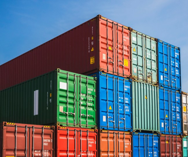 Stock image of shipping containers