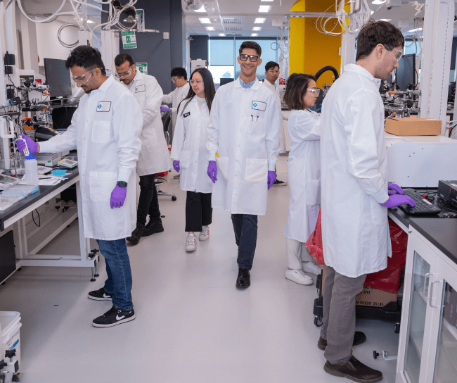 Group of scientists working in the lab