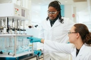 researchers in lab