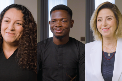 Three HIV advocates smiling for a photo