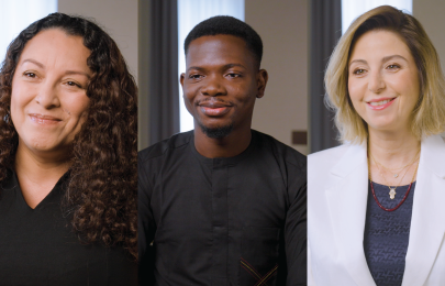 Three HIV advocates smiling for a photo