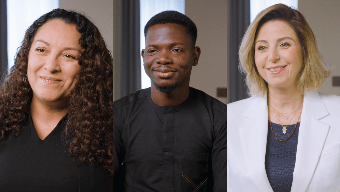 Three HIV advocates smiling for a photo
