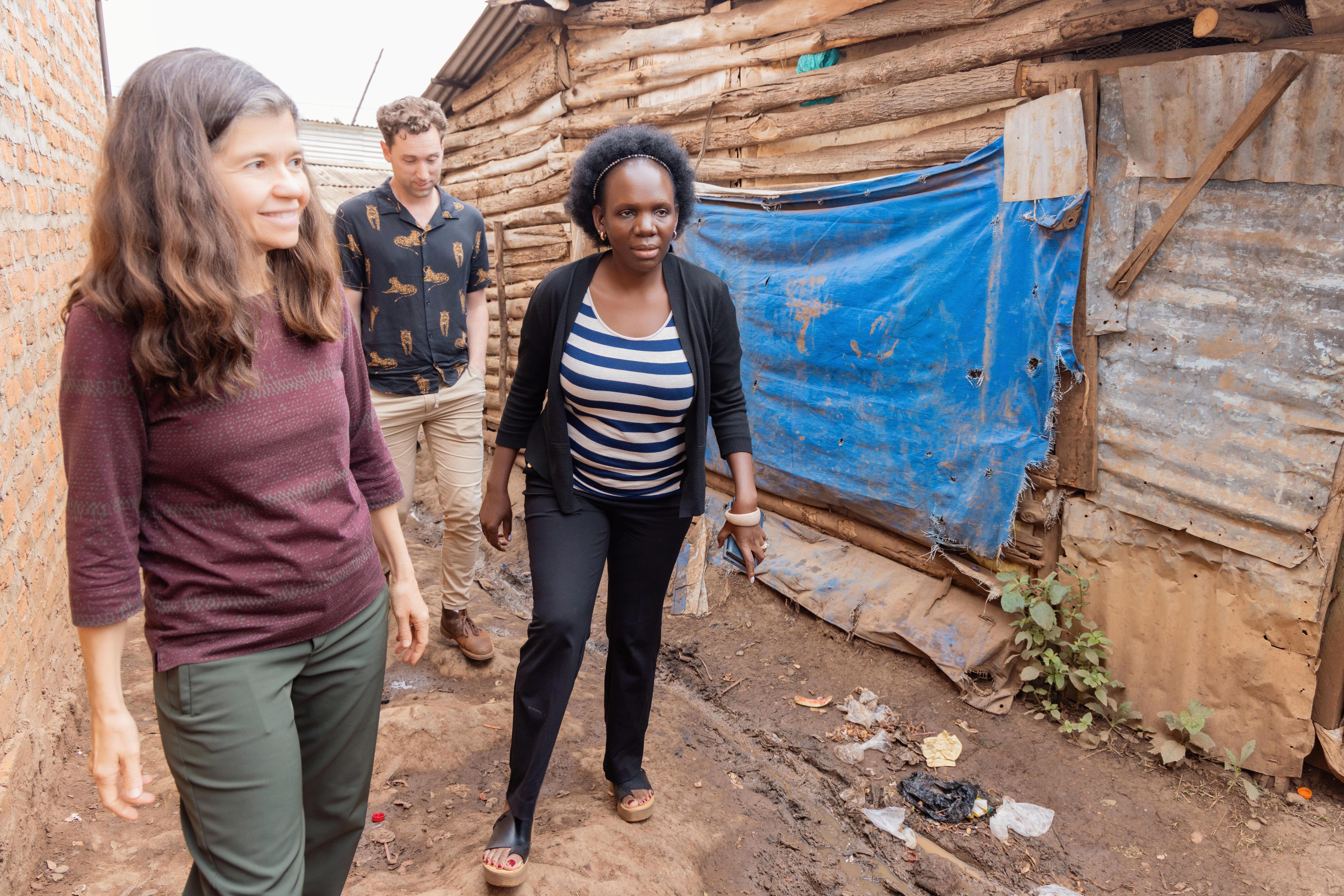 Plank and Bradley-Perrin walk with Flavia Matovu Kiweewa, MBChB, Ph.D., principal investigator of MU-JHU Care Ltd.