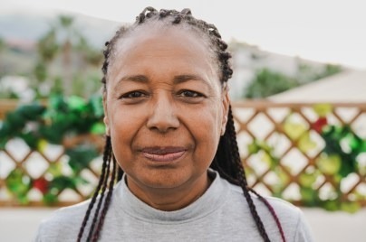 close up of woman's face